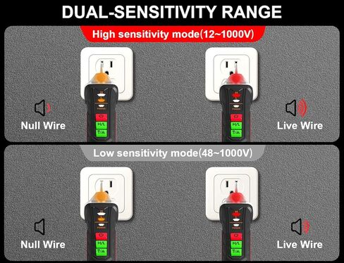 Voice broadcast voltage tester,Non Contact Voltage Tester,12V-1000V/48V-1000V Dual Range,electrical tester,Efficient Live/Hot Wire Tester,Wire Breakpoint Finder,Voltage tester with LED flashlight in Saudi Arabia