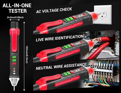 Voice broadcast voltage tester,Non Contact Voltage Tester,12V-1000V/48V-1000V Dual Range,electrical tester,Efficient Live/Hot Wire Tester,Wire Breakpoint Finder,Voltage tester with LED flashlight in Saudi Arabia