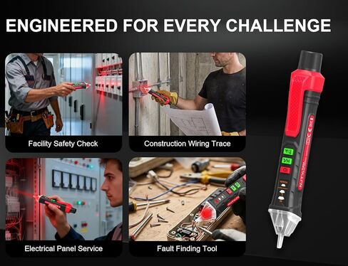 Voice broadcast voltage tester,Non Contact Voltage Tester,12V-1000V/48V-1000V Dual Range,electrical tester,Efficient Live/Hot Wire Tester,Wire Breakpoint Finder,Voltage tester with LED flashlight in Saudi Arabia
