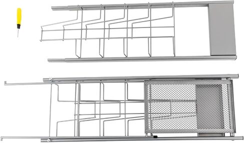 10-Tier Floor Standing Magazine Rack, Silver-Gray Iron Literature Stand with Foldable Base, 110 lbs Capacity for Books, Brochures, and Documents - Easy Assembly and Modern Design in Saudi Arabia