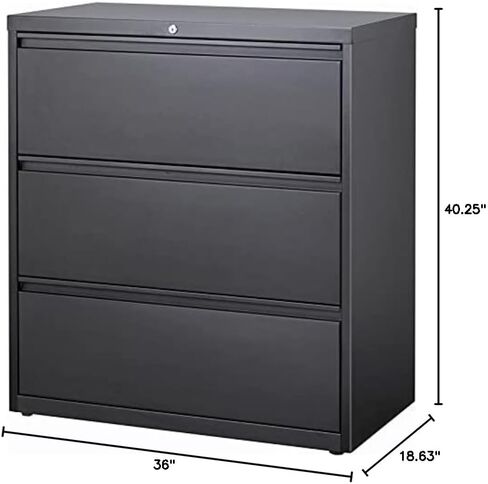 Hirsh 36-in Wide HL8000 Series Metal 3 Drawer Lateral File Cabinet Charcoal in Saudi Arabia