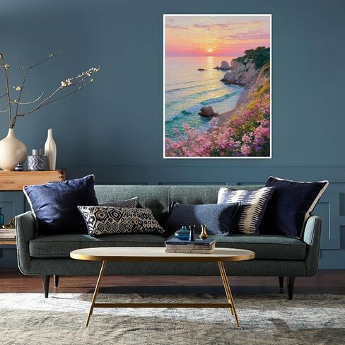 pchmcu Beach Diamond Painting Kits for Adults,Sunmmer Beach Diamond Art Kits for Beginners,5D Gem Art Kits for Adults for Home Wall Decor 12x16inch in Saudi Arabia