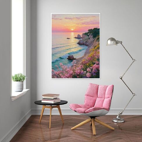 pchmcu Beach Diamond Painting Kits for Adults,Sunmmer Beach Diamond Art Kits for Beginners,5D Gem Art Kits for Adults for Home Wall Decor 12x16inch in Saudi Arabia