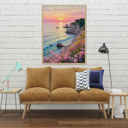 pchmcu Beach Diamond Painting Kits for Adults,Sunmmer Beach Diamond Art Kits for Beginners,5D Gem Art Kits for Adults for Home Wall Decor 12x16inch in Saudi Arabia