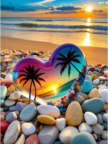 pchmcu Beach Diamond Painting Kits for Adults,Sunmmer Beach Diamond Art Kits for Beginners,5D Gem Art Kits for Adults for Home Wall Decor 12x16inch in Saudi Arabia