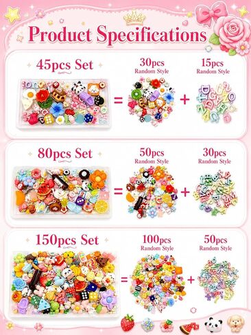 RQAYE DIY Cute charms for bracelets Resin Charms for DIY Keychain & Jewelry Making – Mini Fruit,Candy,& Animal Style Charm for Crafts in Saudi Arabia