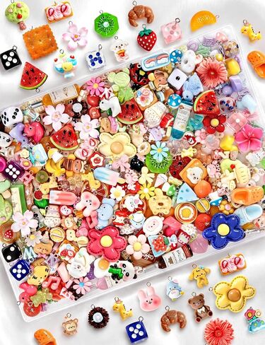 RQAYE DIY Cute charms for bracelets Resin Charms for DIY Keychain & Jewelry Making – Mini Fruit,Candy,& Animal Style Charm for Crafts in Saudi Arabia