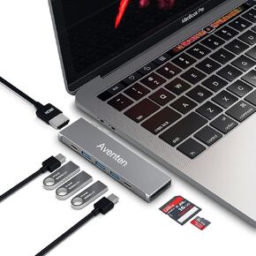 Type C USB Hub for Laptop USB C Dongle for MacBook Air, 8in2 USB Multiport Adapter HDMI Dongle with Thunderbolt 3 for MacBook Pro 13 15 16inch, 100W Power Delivery, 4K HDMI, SD/Micro SD
