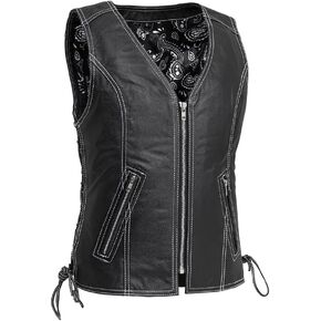 First Mfg Co - Cindy - Women's Biker Riding Motorcycle Vest - Leather