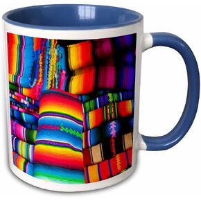 3dRose - mug_141280_6 3dRose Textile Market, Santiago, Guatemala Mug, 11 oz, Blue
