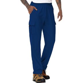 Mens Hiking Cargo Pants Lightweight Quick Dry Athletic Zipper Pockets Outdoor Pants