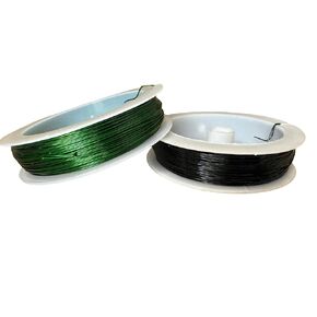 2 Pack 43 Yard/Roll Iron Craft Wire 0.5mm Spool Soft DIY String Jewelry Craft Metal Wire for DIY Decorative Artificial Flower Wreaths Deco 1 Black and1 Green