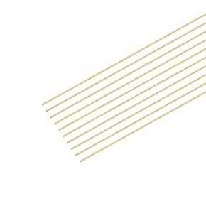 MECCANIXITY 0.3mm x 250mm, Brass Round Wire, Solid Brass Wire, Assorted Half Hard Wire for DIY Jewelry Making,Pack of 10
