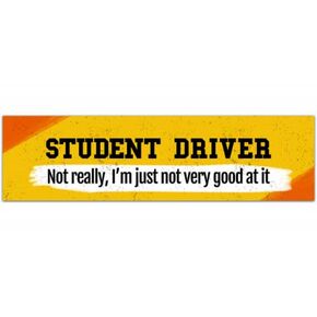 Student Driver funny ironic bumper sticker for gen z, gift for friends who are bad drivers, vinyl stickers for cars [00550] in Saudi Arabia