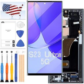 OLED for Samsung Galaxy S23 Ultra Screen Replacement Kit LCD Screen for Samsung Galaxy S23 Ultra SM-S918B, SM-S918B/DS, SM-S918U, SM-S918U1 LCD Display Touch Digitizer Panel Full Assembly Kits