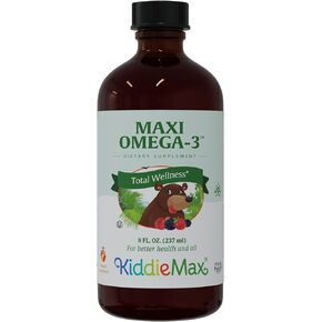 Maxi Omega-3 for Kids - Omega 3 Fish Oil Liquid for Kids with DHA and EPA Fatty Acids - Natural Fruity Burst Flavor - Kosher Certified - Made in USA Childrens DHA Kids Fish Oil Supplement, 8 fl. Oz.
