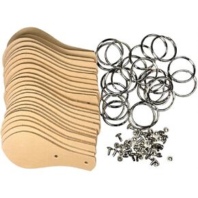 Zelikovitz Key Fob Kits 25 Pack 4149-99 - Vegetable Tanned Tooling Leather with Key Ring and Rivet