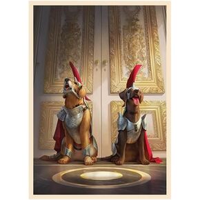 Fantasy North - Duke & Duchess - Royal Hounds - 100 Smooth Matte TCG Trading Card Sleeves - Fits Magic MTG Commander Pokemon and Other Card Games - Playing Card Sleeves