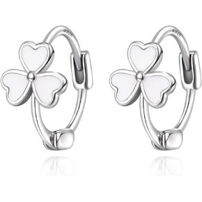925 Sterling Silver Flower Hoop Earrings for Women Hypoallergenic Mini Small Huggie Hoops Flower Earrings Jewelry Gifts