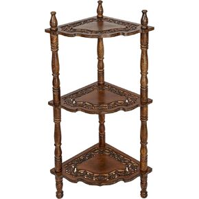 Corner Book Shelf, Corner Table, Corner Shelf Stand, Bathroom Corner Shelf, Corner Shelves for Small Space, Standing Shelf Units Home Office - (L 14.5X W 14.5X H 40 - Antique White)