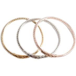 3pcs Crystal Jelly Silicone Bracelets Set Shine Jelly Rhinestone Silicone Filled Bangles Bracelet for Women Girls