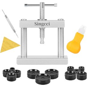 Watch Press Tool Set, Watch Press Set Back Case Closer with 12 Molds, Watch Crystal Press，Watch Back Case Closer for Closing Caps, with Instructions