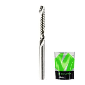O Flute Spiral Router Bit 1/8 Inch Shank & Cutting Dia. Solid Carbide CNC Upcut End Mill, Ideal for Wood Carving, Slot Mortise, Grinding, Milling, Hollow Cutting