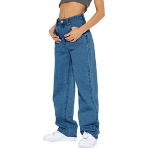 Cicy Bell Women's High Waisted Boyfriend Jeans Baggy Straight Leg Casual Denim Pants