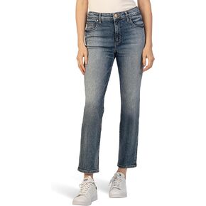 KUT from the Kloth Reese High-Rise Fab Ab Ankle Straight Regular Hem Jeans in Taught