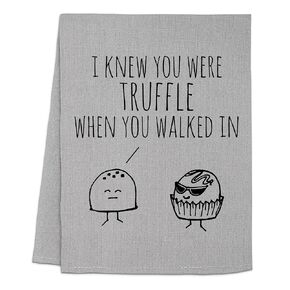Funny Dish Towel, Every Day I'm Brusselin', Flour Sack Kitchen Towel, Sweet Housewarming Gift, Farmhouse Kitchen Decor, White