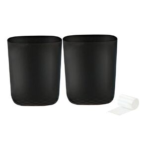 Feisco Small Trash Can for Bathroom with 60 Counts of Trash Bags,2.4 Gallon Bathroom Trash Can Wastebasket Garbage Container Bin for Bathroom Bedroom Kitchen Office,Pack of 1 (1, Black)