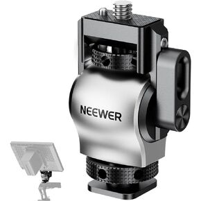 NEEWER Color Blocking Monitor Mount with Cold Shoe, Anti Twist 1/4" Screw, 360° Swivel 180° Tilt Damping, Compatible with Atomos Ninja V 5" & 7" Field Monitor Compatible with SmallRig Cage, MA013
