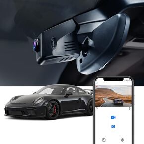 Fitcamx 4K Dash Cam Compatible with Porsche 718 Boxster Cayman 981 987 982 911 Turbo (Model C), Integrated OEM Look, UHD 2160P Video, Built-in WiFi & APP, Loop Recording, Parking Mode, 64GB Card