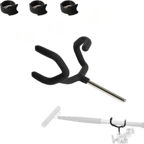 Microphone Boom Pole Holder - Metal Cradle Mount Support For Microphone and Audio Equipment - Fits Grip Head On Mic and C Stand - Includes 3 Nylon Cable Straps - MAINEFIELD PACIFIC (Matte Black)
