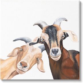 Stupell Industries Happy Goat Smiling Animals Canvas Wall Art, Design by Diane Fifer