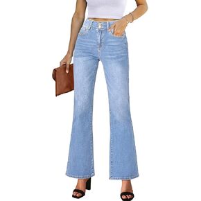 luvamia Wide Leg Jeans for Women High Waisted Trendy Bell Bottom Flare Stretch Denim Trouser Jeans Pants Flared Jeggings