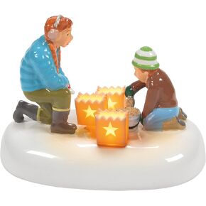 Department 56 Snow Village Accessories Christmas Eve Preparations Lit Figurine, 2.28 Inch, Multicolor