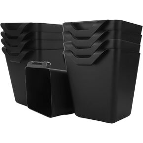 12 PCS Hanging Cup Holders Rolling Cart Accessories Utility Cart Accessories Hanging Pencil Holder Space Saving Hanging Storage Basket for Home Decor Office Art Craft Supplies, Black in Kuwait