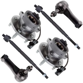 SCITOO 6pcs Front Wheel Hub Assembly Suspension Kit - Fit for Chevrolet Cobalt 4 Lug for Pontiac G5 4 Lug for Saturn Ion 4 Lug Inner Tie Rod End Outer Tie Rod End Wheel Hub Bearing - 513204