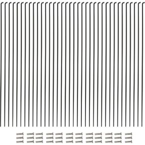 Vincita 36 Pieces 14G J Bend Bicycle Stainless Steel Spokes 254mm - 294mm with Brass Nipples for MTB Wheel Spokes, Ebike, Downhill, Trekking, City Bikes - Replacement/Repair Spokes