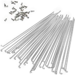 BaveL 36 Pcs 14G Bicycle Stainless Steel Spokes (70 mm-200 mm) with Copper Cap 36pcs,Mountain Bike Stainless Spokes,for MTB,Ebike,City Bikes-Replacement/Repair Spoke