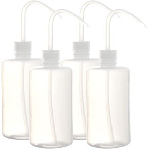 Youngever 4 Pack Plastic Wash Bottles, Empty Squeeze Wash Bottles, Plastic Squeeze Bottles (16 Ounce)