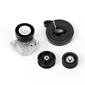 Engine Drive Belt Tensioner Idler Pulley V-Ribbed Serpentine Belt Kit Compatible with Mercedes-Benz ML350 C230 C300 C350 E350 S550, 2006-2011#Replace 2722021419 2722000270 2722021019 6pk2404
