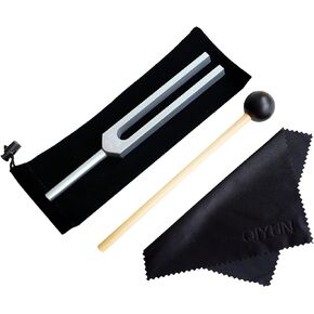 QIYUN Tuning Fork, 417 Hz Tuning Fork with Silicone Hammer and Cleaning Cloth, Aluminum Alloy Professional Instrument