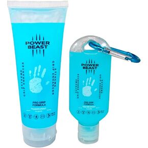 POWER BEAST Non Sticky Grip Enhancer, Dry Hands, Transparent, Anti-Slip Solution, Dry Grip for Tennis, Golf, Pole Dancing, Gaming, and All Sports, 3.4 Oz + 2 Oz.