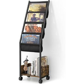 Keebofly Vinyl Record Storage, Record Holder Up to 200 Albums, Record Stand with 3 Tier Vinyl Holder Display Shelf, Movable Vinyl Storage Organizer Rack, Record Cabinet for Book Magazine Turntable