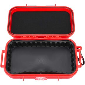 POCREATION Weatherproof Hard Case,Dry Box Outdoor Survival Shockproof Storage Case Airtight Carry Box Container, with Detachable Rubber Pad(Red)