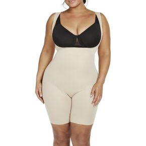 Naomi & Nicole Unbelievable Comfort Plus Size Open-Bust Thigh Slimming Bodysuit