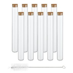 PATIKIL 70ml Test Tubes, 24pcs 7.87x0.98in Glass Clear Round Bottom Test Tube Containers with Cork Stopper for Bead Party Candy Bath Salt Storage Scientific Experiment Plant Propagation
