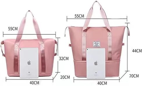 حقيبة YXQSED النسائية من القماش الخشن، حقيبة كبيرة متعددة الوظائف قابلة للتوسيع، حقيبة تمرين في صالة الألعاب الرياضية، حقيبة سباحة، حقيبة مستشفى الأم in Kuwait